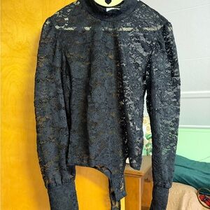 Chic Black Lace Bodysuit for Women